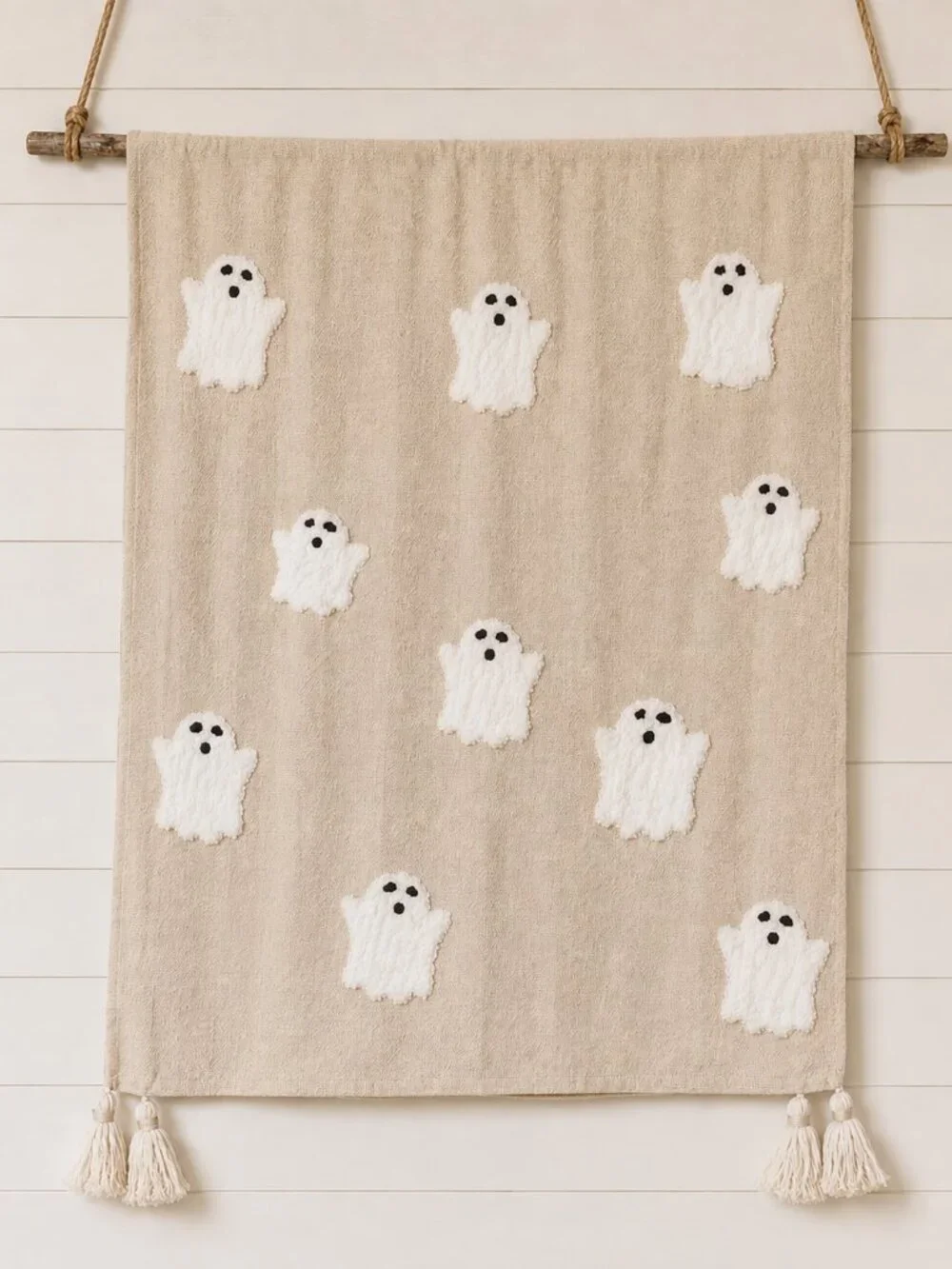 NWT Handcrafted in India 'BOO' Throw Blanket